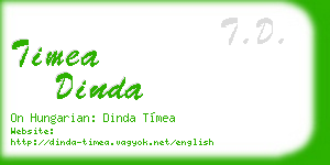 timea dinda business card